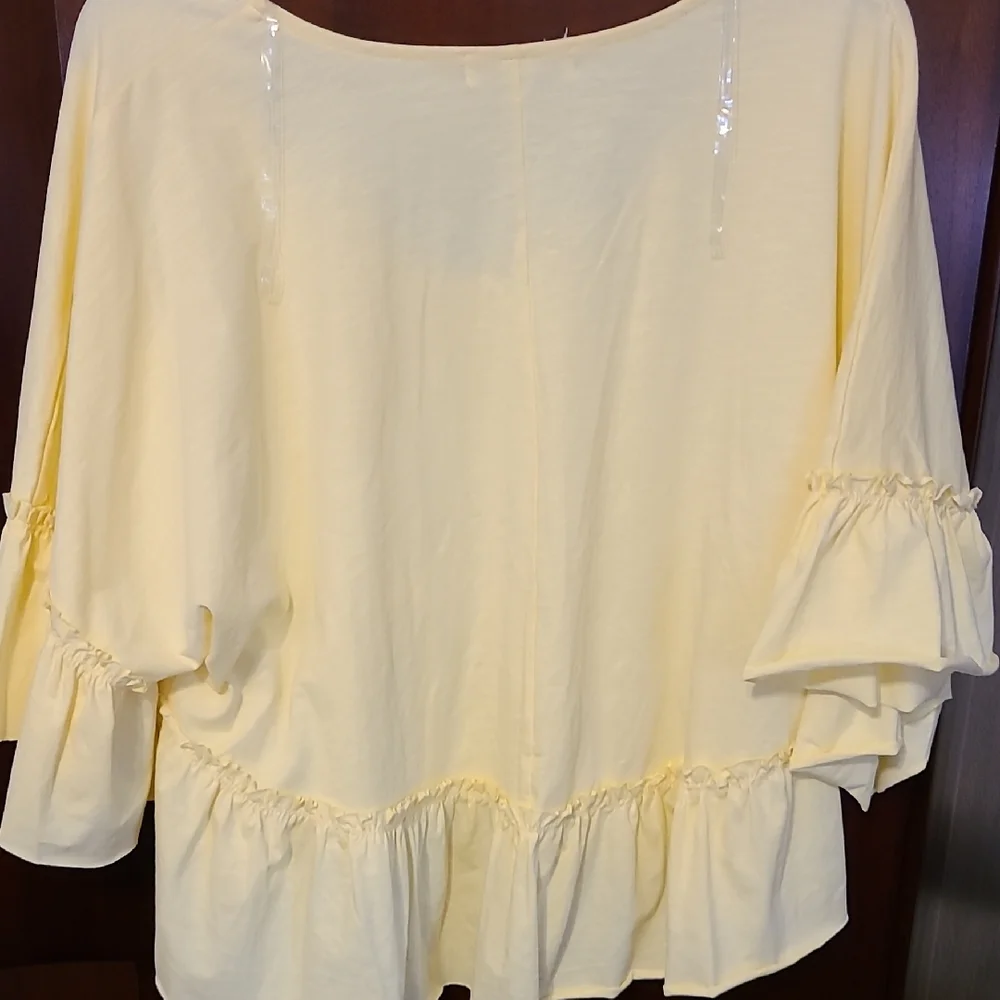 Francesca's Collections Light Yellow Ruffled Blouse - Picture 5 of 8